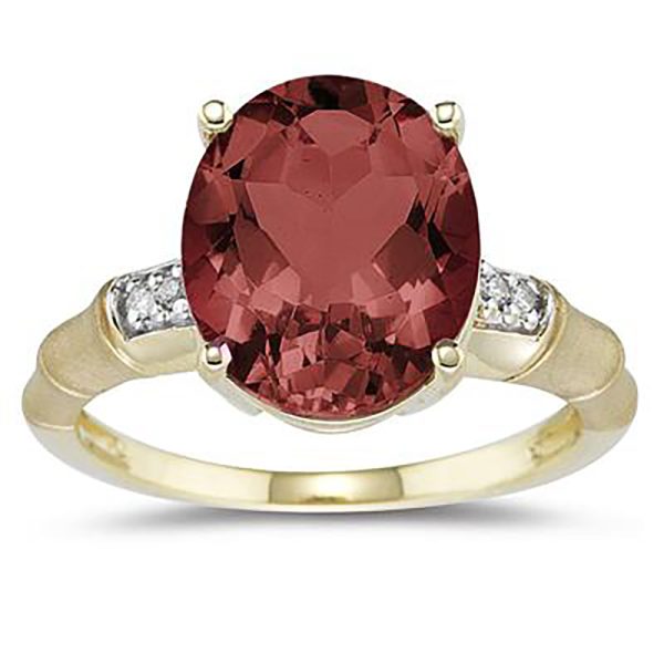 3.97 Carat Garnet and Diamond Ring in 14K Yellow Gold- SPR8197GT