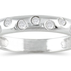 Seven Sparkles 10k White Gold Diamond Band- WBC1314