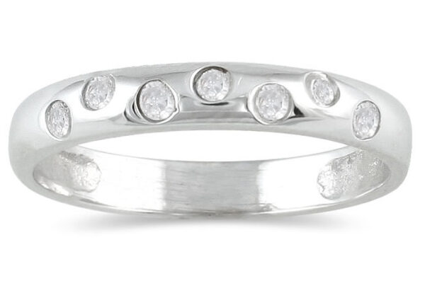Seven Sparkles 10k White Gold Diamond Band- WBC1314