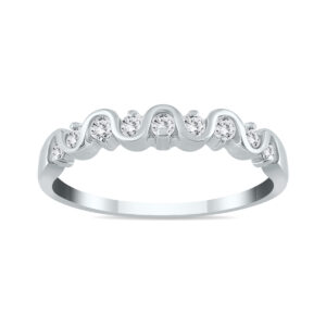 1/2 Carat TW Diamond Wave Band in 10K White Gold- WBE3249