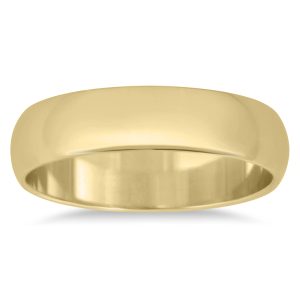 4mm Domed Comfort Fit Wedding Band in 14K Yellow Gold- WBU20004