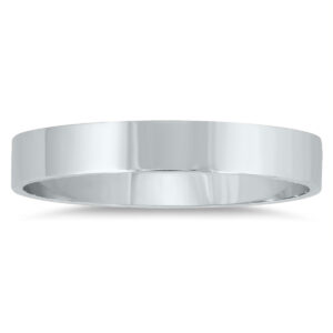 3mm Flat Comfort Fit Wedding Band in 10k White Gold- WBU20006