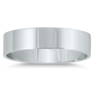 4mm Flat Comfort Fit Wedding Band in 10k White Gold- WBU20008