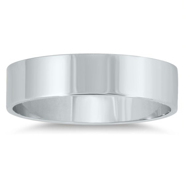 4mm Flat Comfort Fit Wedding Band in 10k White Gold- WBU20008