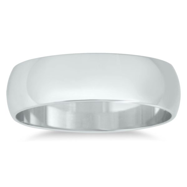 5mm Domed Wedding Band in 14K White Gold- WBU20018