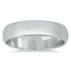 4mm Domed Comfort Fit Wedding Band in 14K White Gold- WBU20022