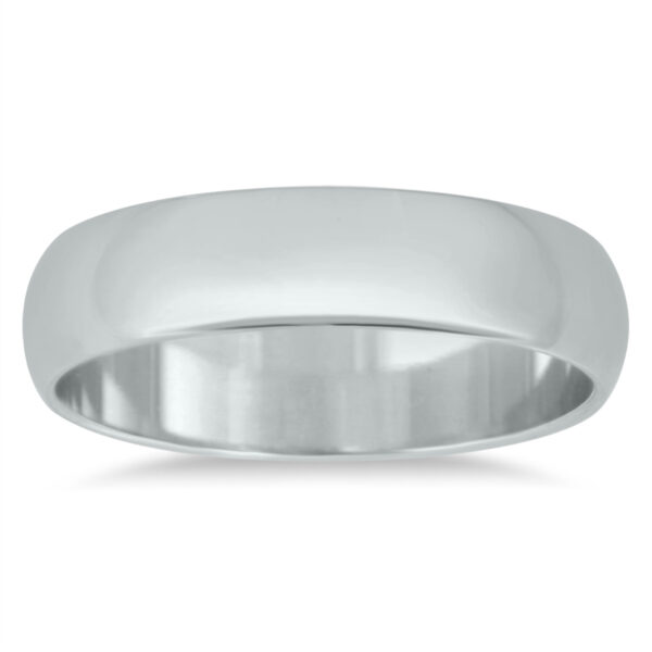4mm Domed Comfort Fit Wedding Band in 14K White Gold- WBU20022