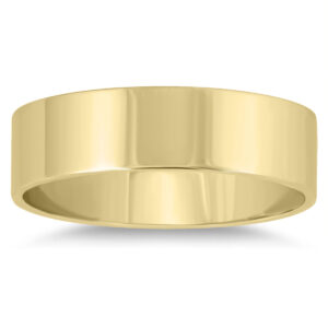 5mm Flat Comfort Fit Wedding Band in 10k Yellow Gold- WBU20032