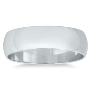 5mm Domed Wedding Band in 10K White Gold- WBU20036