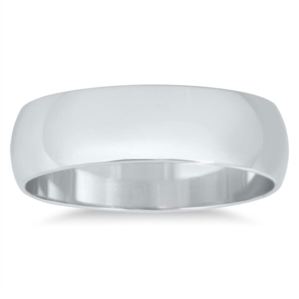 5mm Domed Wedding Band in 10K White Gold- WBU20036