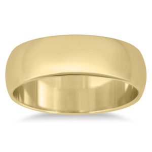 6mm Domed Comfort Fit Wedding Band in 14K Yellow Gold- WBU20059