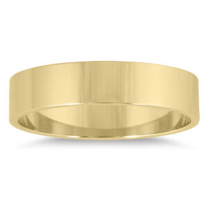4mm Flat Wedding Band in 14K Yellow Gold- WBU20064