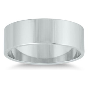 6mm Flat Wedding Band in 14K White Gold- WBU20080