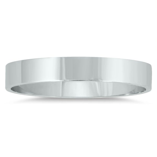 3mm Flat Comfort Fit Wedding Band in 14K White Gold- WBU20082