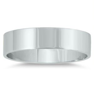 4mm Flat Comfort Fit Wedding Band in 14K White Gold- WBU20083