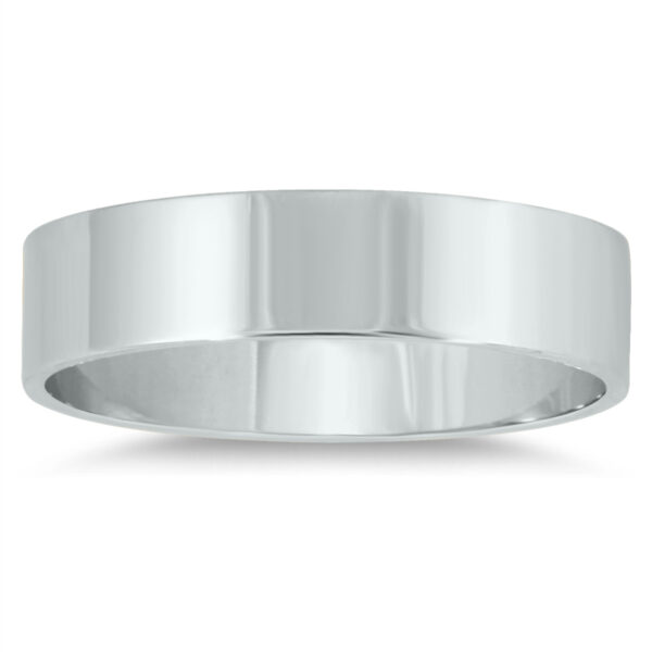 4mm Flat Comfort Fit Wedding Band in 14K White Gold- WBU20083