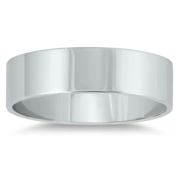5mm Flat Comfort Fit Wedding Band in 14K White Gold- WBU20084