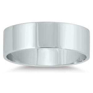 6mm Flat Comfort Fit Wedding Band in 14K White Gold- WBU20086