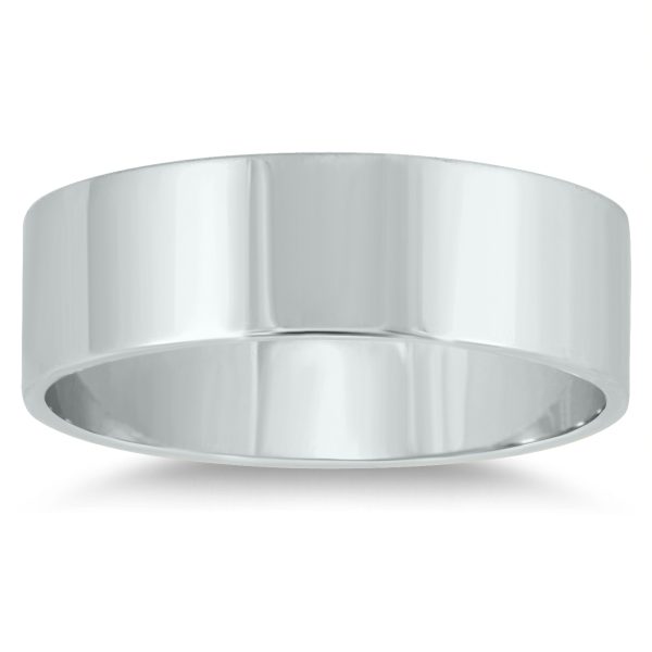 6mm Flat Comfort Fit Wedding Band in 14K White Gold- WBU20086