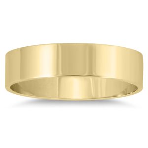 4mm Flat Comfort Fit Wedding Band in 14K Yellow Gold- WBU20100