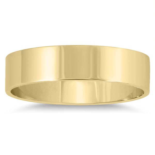 4mm Flat Comfort Fit Wedding Band in 14K Yellow Gold- WBU20100
