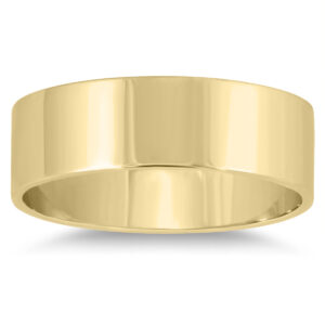 6mm Flat Comfort Fit Wedding Band in 14K Yellow Gold- WBU20102