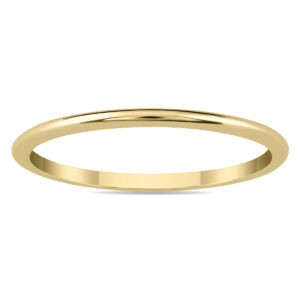 1mm Thin Domed Wedding Band in 14K Yellow Gold- WBU56462