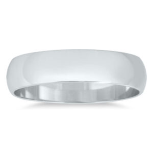 4mm Domed Comfort Fit Wedding Band in 10K White Gold- WBU56776