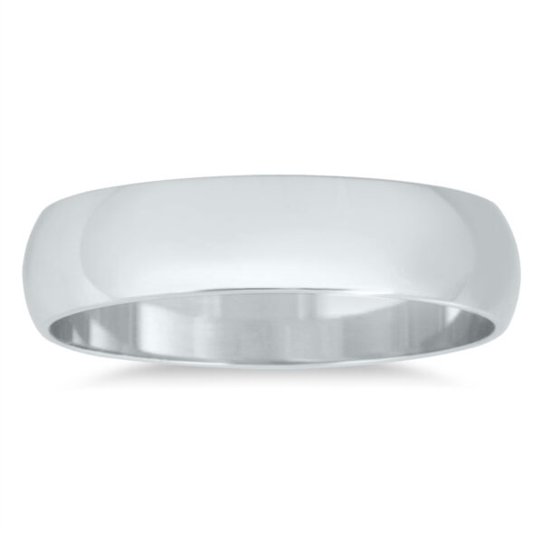 4mm Domed Comfort Fit Wedding Band in 10K White Gold- WBU56776