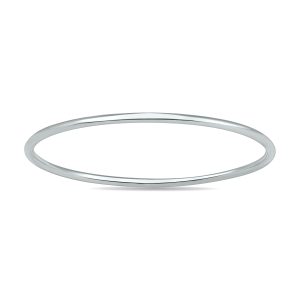 Skinny Thin Domed Stackable 14K White Gold Band (.75 mm)- WBU58060