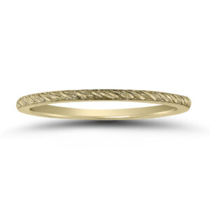 Thin 1MM Rope Knurl Wedding Band in 14K Yellow Gold- WBU58533
