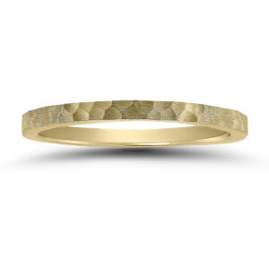 Women's 1.5MM Thin Micro-Hammered 14K Yellow Gold Wedding Band- WBU58542