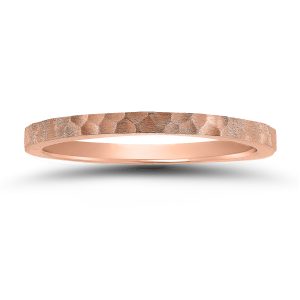 Women's 1.5MM Thin Micro-Hammered 14K Rose Gold Wedding Band- WBU58544