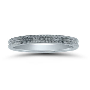 2MM Ridged Wedding Band in 14K White Gold- WBU58552