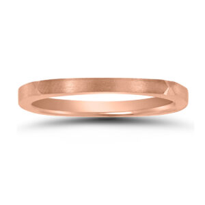 Thin 1.5MM Four Sided Wedding Band with Matte Finish in 14K Rose Gold- WBU58556