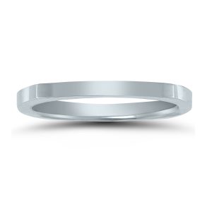 4 Sided Thin 1.5MM Wedding Band in 14K White Gold- WBU58558