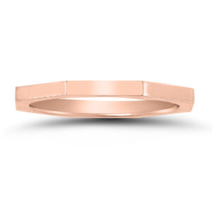 1.5MM Thin Eight Sided Octagon Wedding Band in 14K Rose Gold- WBU58803