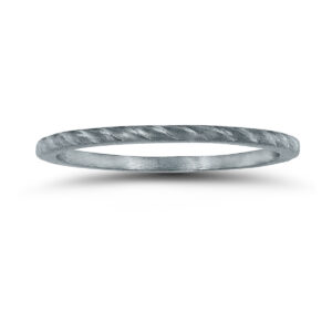 Thin 1MM Rope Center Wedding Band in 14K White Gold- WBU58817