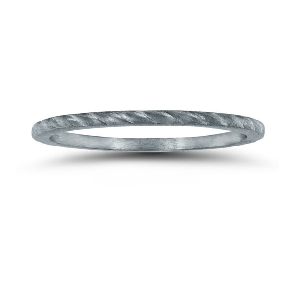 Thin 1MM Rope Center Wedding Band in 14K White Gold- WBU58817