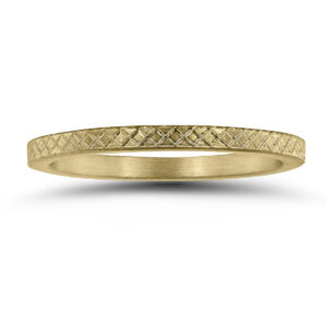 Thin 1.5MM Cross Cut Wedding Band in 14K Yellow Gold- WBU58825
