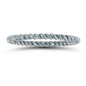 1.5MM Rope Twist Wedding Band in 14K White Gold- WBU58835