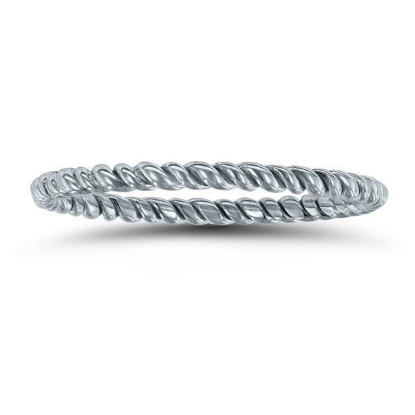 1.5MM Rope Twist Wedding Band in 14K White Gold- WBU58835