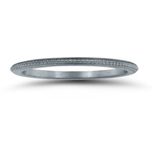 1MM Coin Edge Thin Wedding Band in 14K White Gold- WBU58811