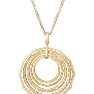 Stax 18k Gold Pendant Necklace with Diamonds, 16"- sku167460880
