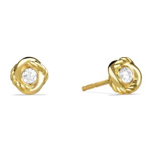 Infinity Earrings with Diamonds in Gold- sku156690017