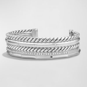 Stax Narrow Cuff Bracelet with Diamonds- sku164542692