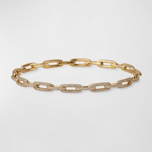 Stax Chain Link Bracelet in 18k Yellow Gold w/ Diamonds, Size M- sku167460877