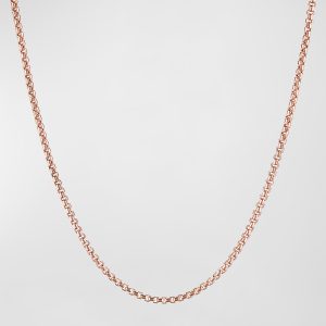 18k Rose Gold Box Chain Necklace with Spiritual Bead Clasp- sku194813987
