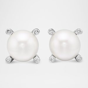 Pearl Earrings with Diamonds- sku83320022
