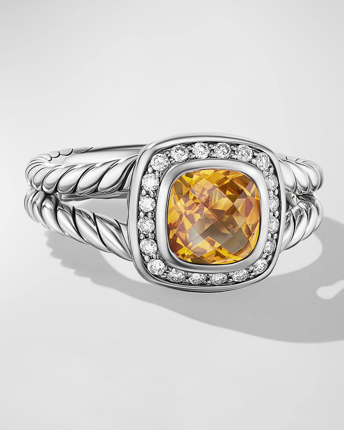 Petite Albion Ring with Gemstone and Diamonds in Silver, 7mm- sku168180671